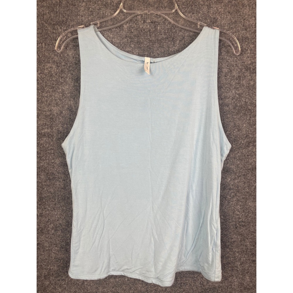 Be Cool Tank Top Womens Large Blue Excellent Rayon Spandex Scoop Neck 18783